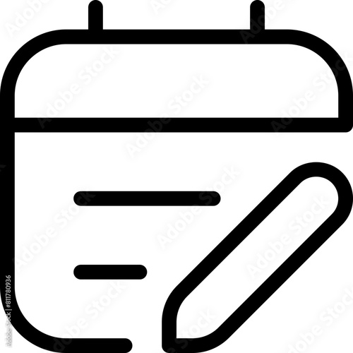 calendar lines pen icon flat vector