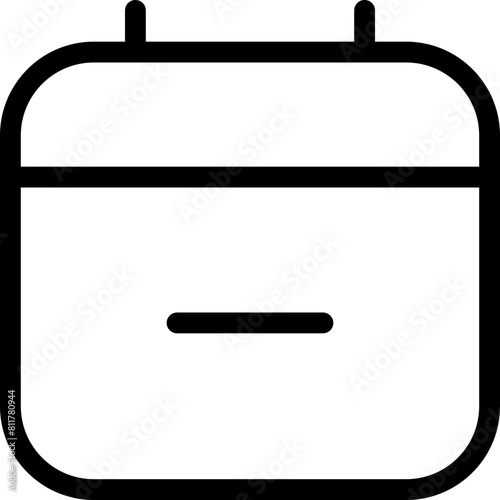 calendar minus icon flat vector