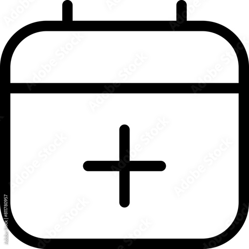 calendar plus icon flat vector