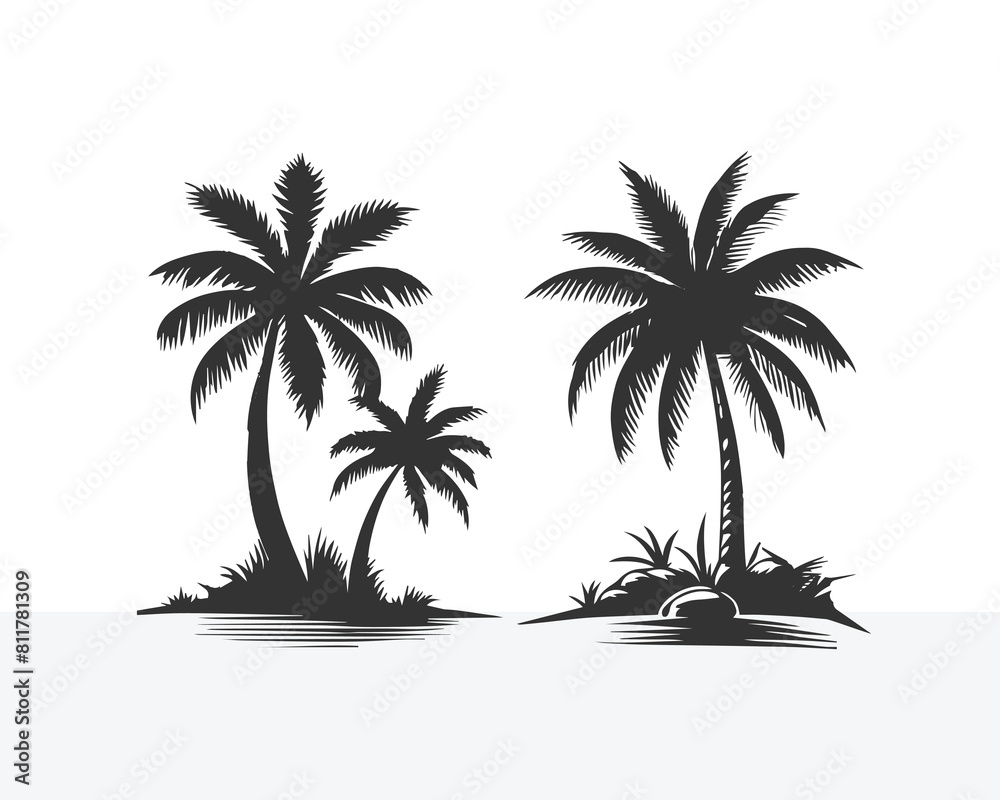 palm tree  Vector design white background 