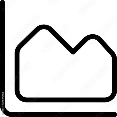 chart area icon flat vector