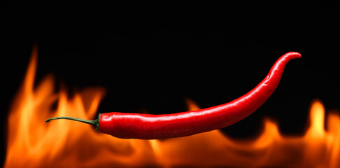 Papier peint photo Piments forts Piment chili feu noir flamboyant  © soleg