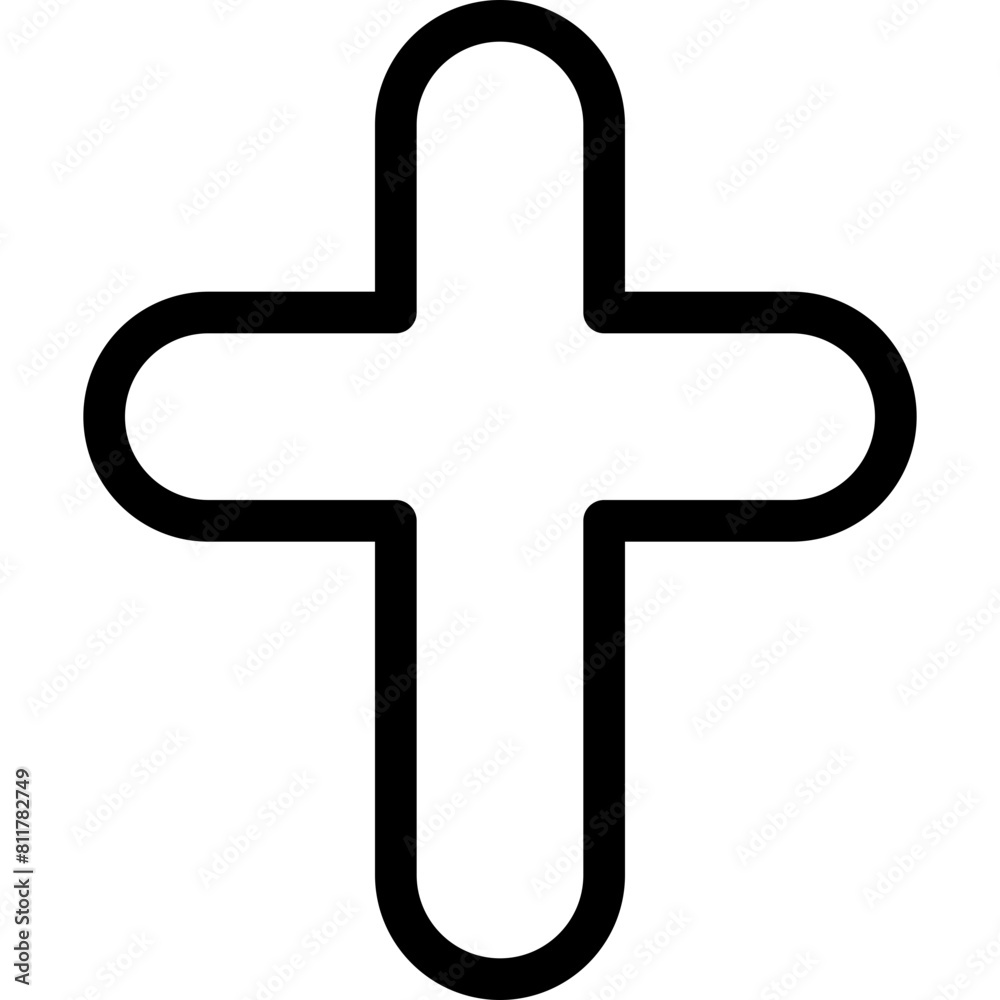 cross religion icon flat vector
