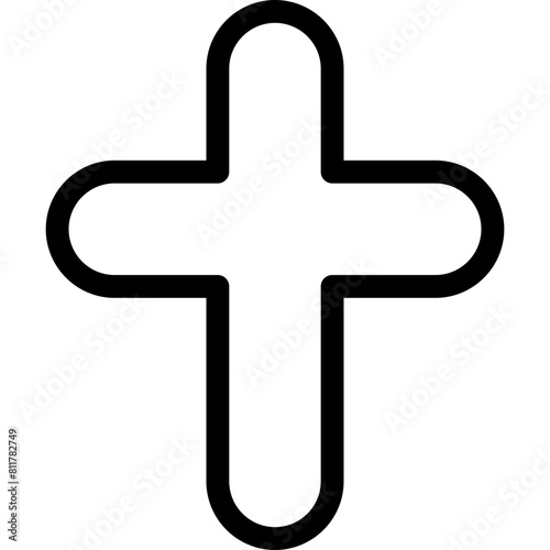 cross religion icon flat vector