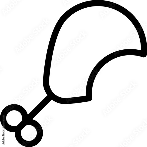 drumstick bite icon flat vector