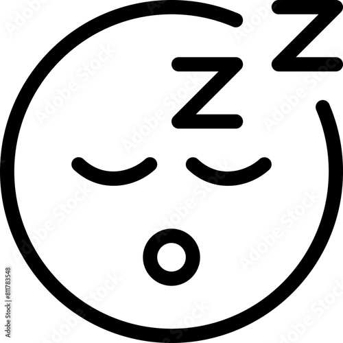 face sleeping icon flat vector