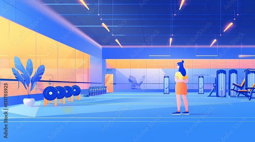 Fitness Enthusiast Pushing Herself at State-of-the-Art Gym Fitness Enthusiast Pushing Herself at State-of-the-Art Gym