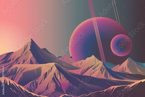Explorers on a mars-like planet with spaceship. Beautiful simple AI generated image in 4K, unique.