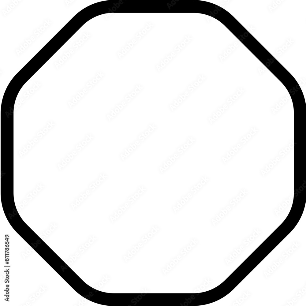 octagon icon flat vector
