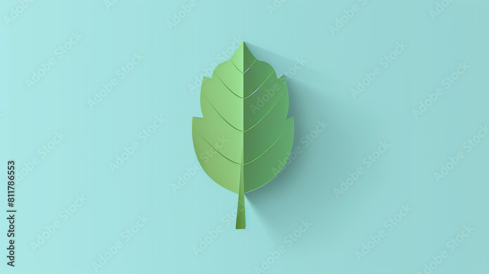 Leaf and tree icon against blue green background representing ...