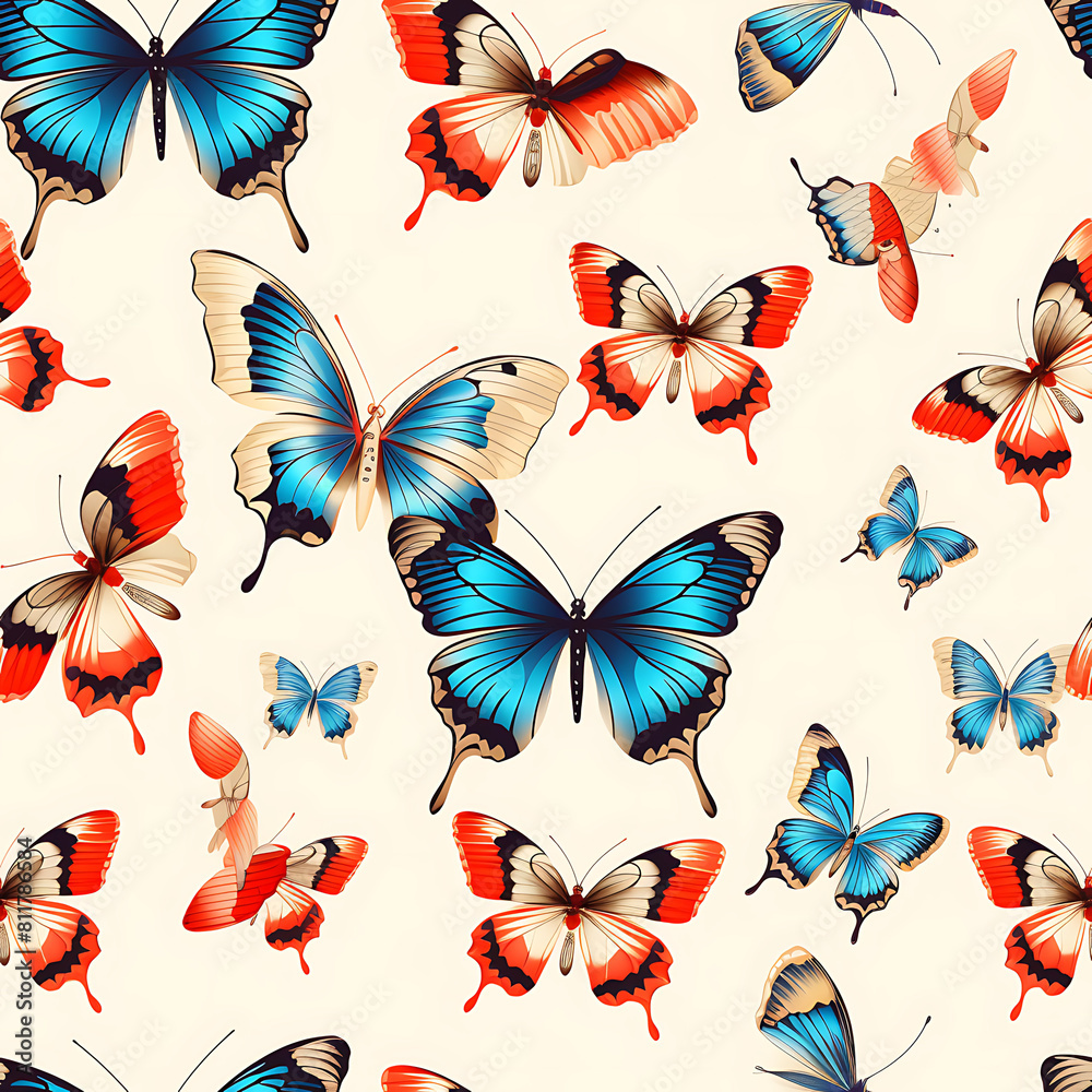 Butterfly digital art seamless pattern, the design for apply a variety of graphic works Butterfly digital art seamless pattern, the design for apply a variety of graphic works