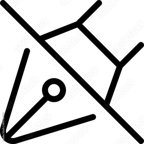 pen nib slash icon flat vector