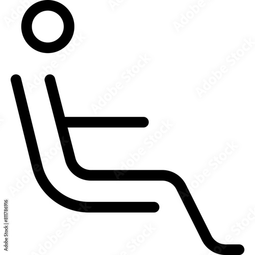person seat reclined icon flat vector