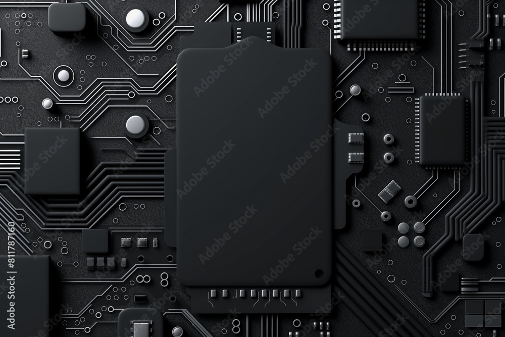 Fototapeta premium Close-up of an intricate microcircuit pattern