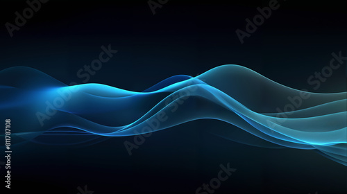 Streamlined modern and innovative dark background, Abstract blue wavy background, An elegant backdrop for the company's technology presentations, Sleek linear design background in modern innovation