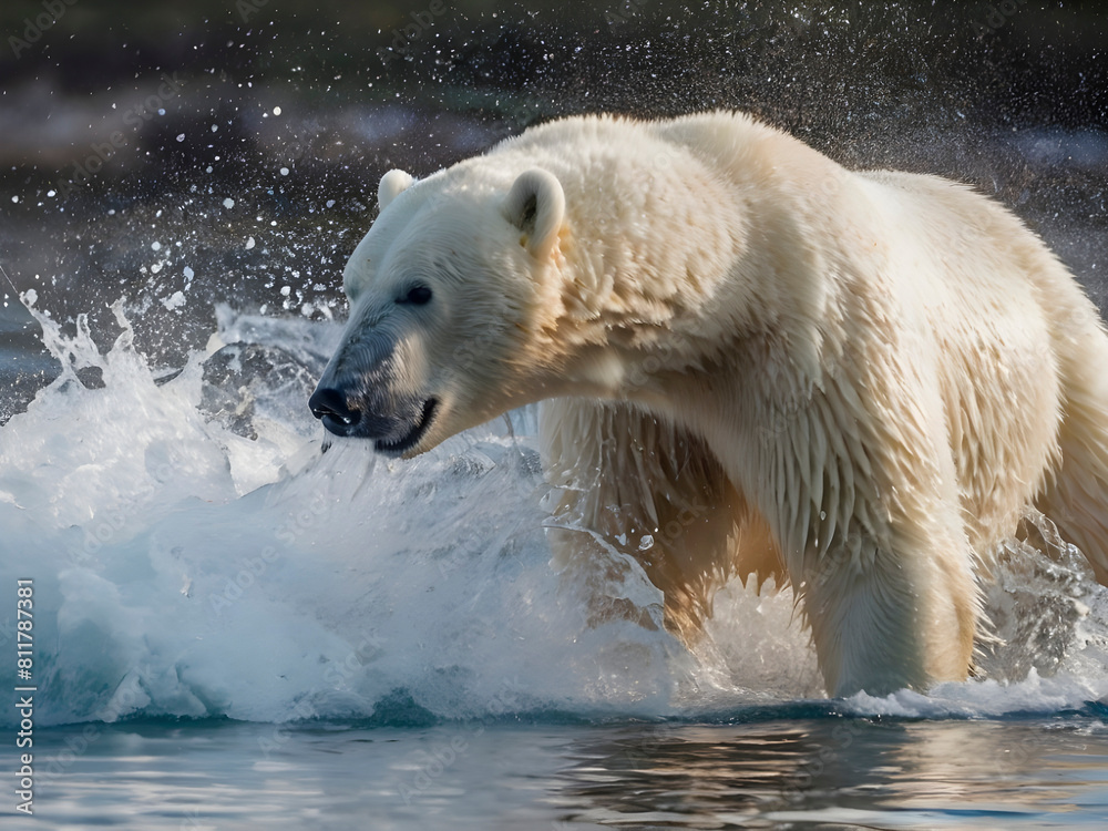 Moment of Impact. A Polar Bear Attacks in the Arctic. Moment of Impact. A Polar Bear Attacks in the Arctic.
