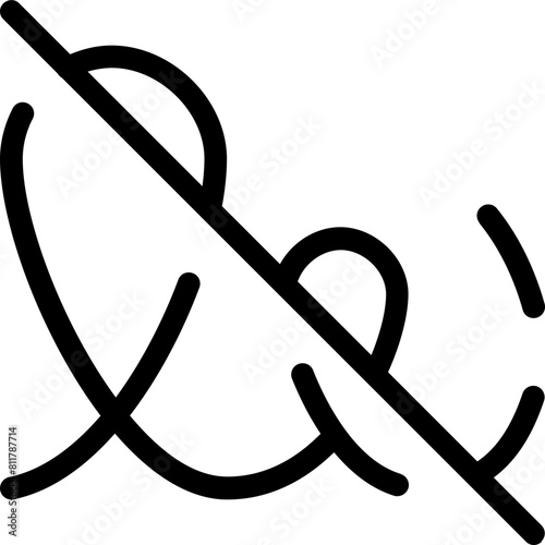signature slash icon flat vector