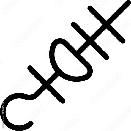 skewer icon flat vector