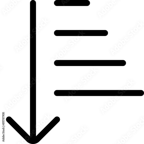 sort amount down icon flat vector