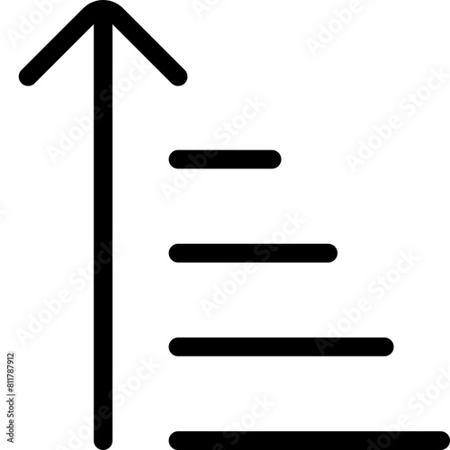 sort amount up icon flat vector