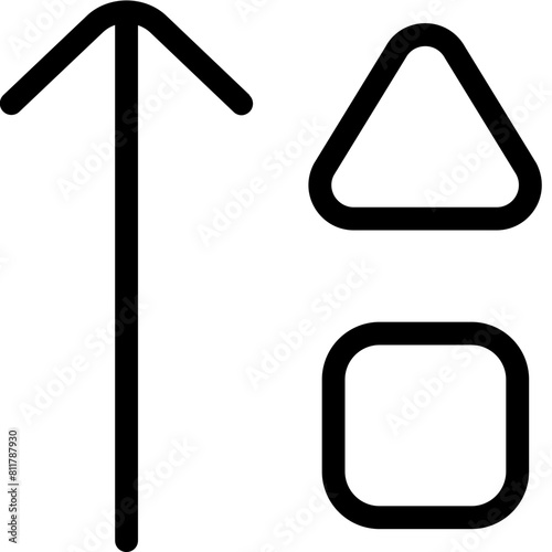 sort shapes up icon flat vector
