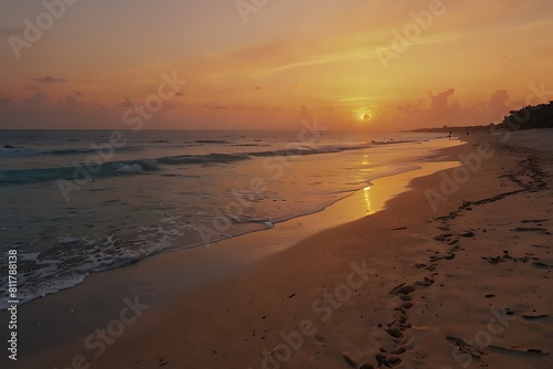 Wallpaper Mural Sunrise at the beach Tranquil Beach Sunset Panorama  Torontodigital.ca