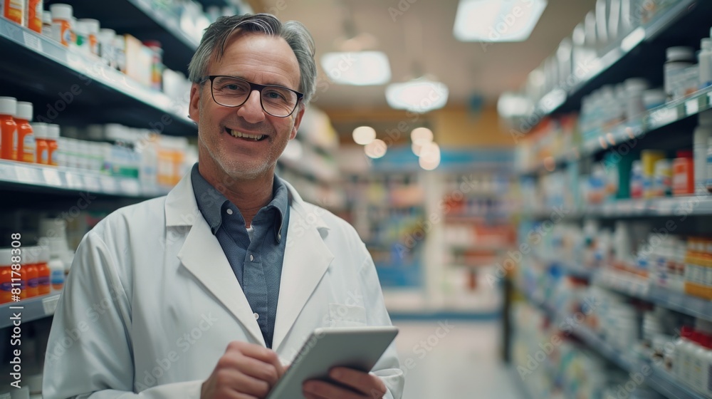 A Smiling Pharmacist in the Store