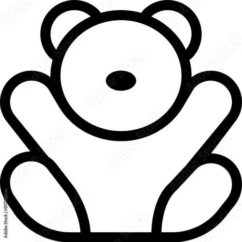 teddy bear icon flat vector