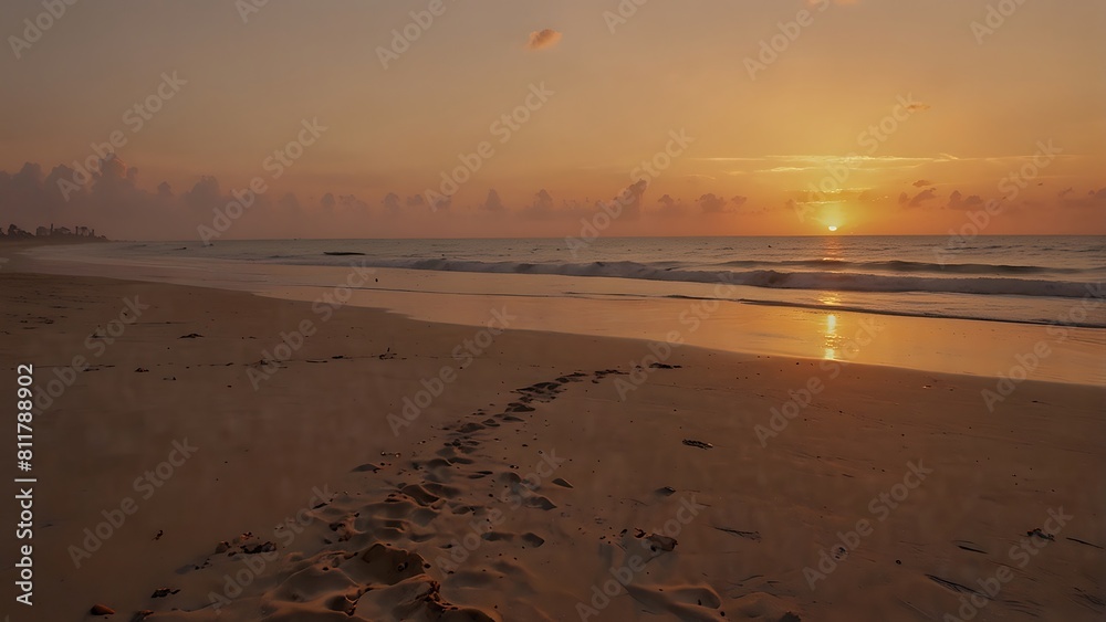 Sunrise at the beach Tranquil Beach Sunset Panorama 