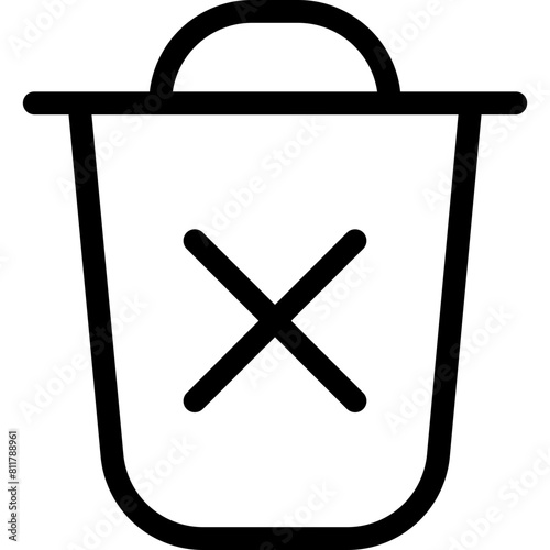 trash xmark icon flat vector