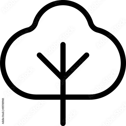 tree deciduous icon flat vector