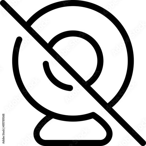 webcam slash icon flat vector