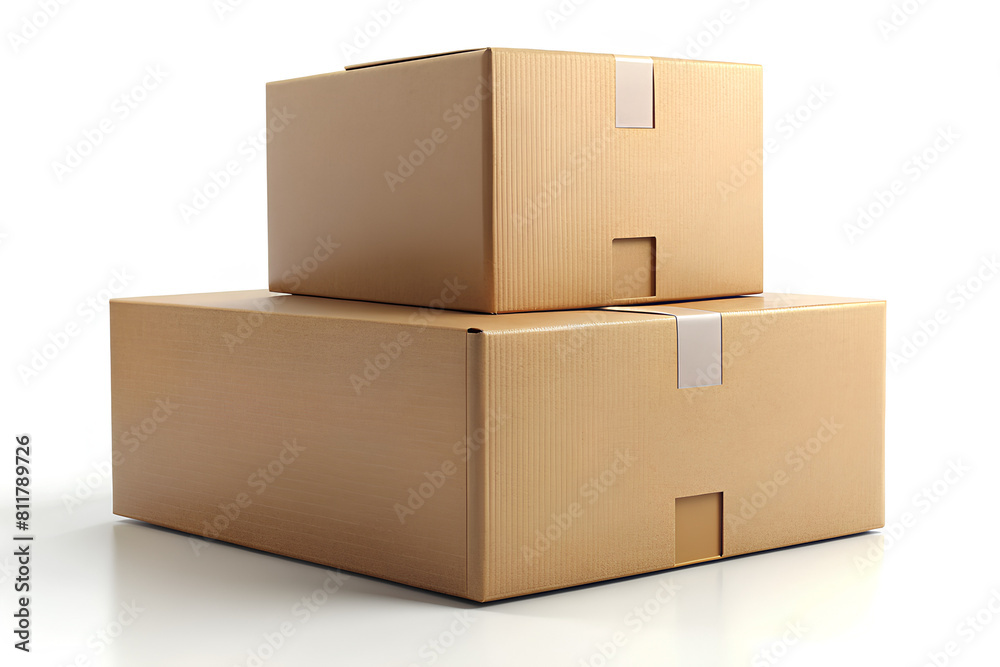 two cardboard box on white backgroaund two cardboard box on white backgroaund