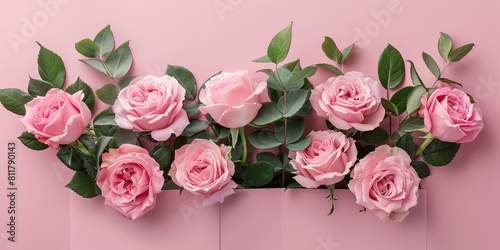 Wallpaper Mural Envelope of Pink Roses on Delicate Background Torontodigital.ca
