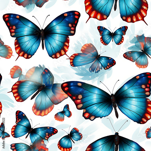 Butterfly digital art seamless pattern  the design for apply a variety of graphic works