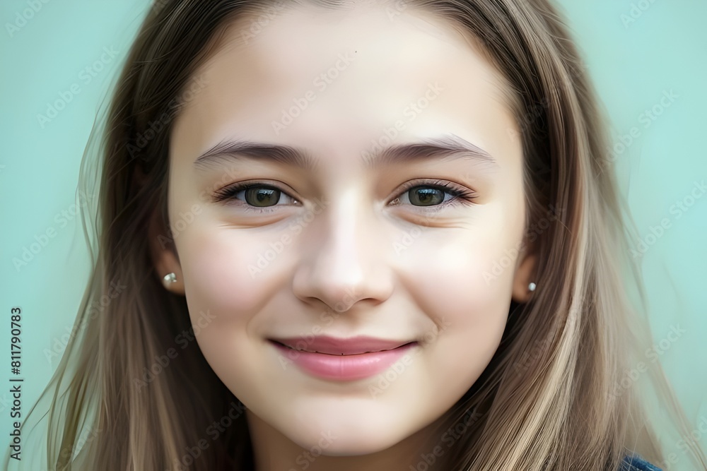 a cute happy teenage girl portrait close-up view headshot a cute happy teenage girl portrait close-up view headshot