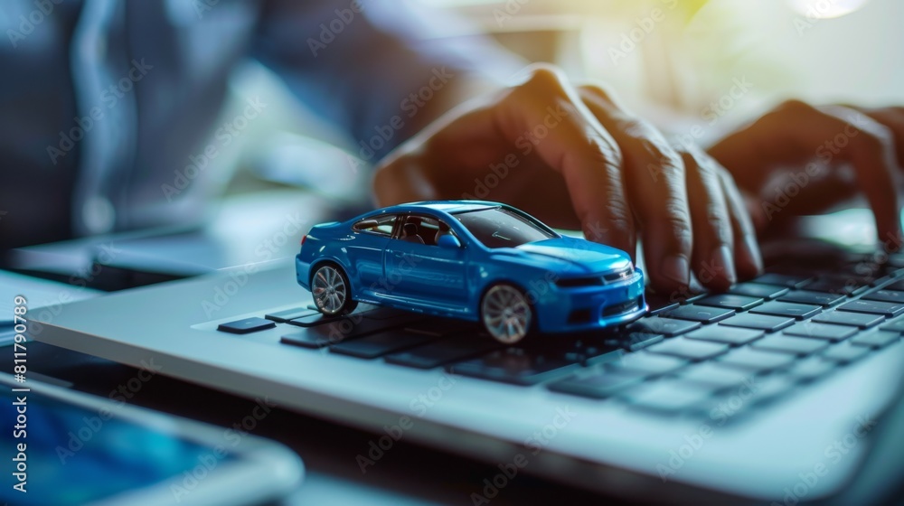 A Miniature Car on Keyboard A Miniature Car on Keyboard