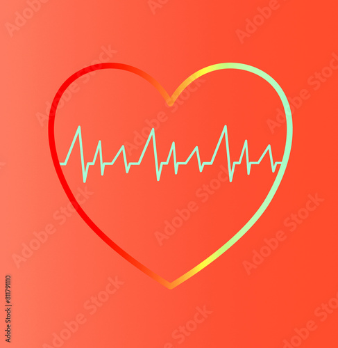 Electrocardiogram, visual representation of heart health, heartbeat, frequency and monitoring.