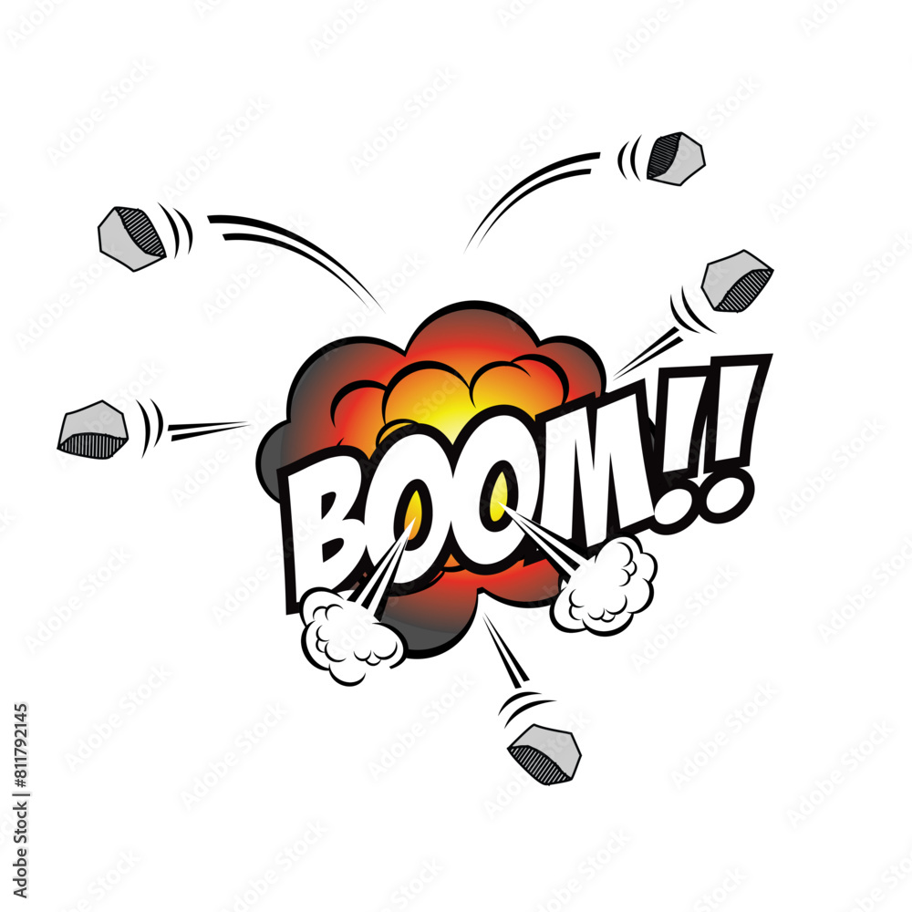  Big explosion bubble comic in frame and border.	