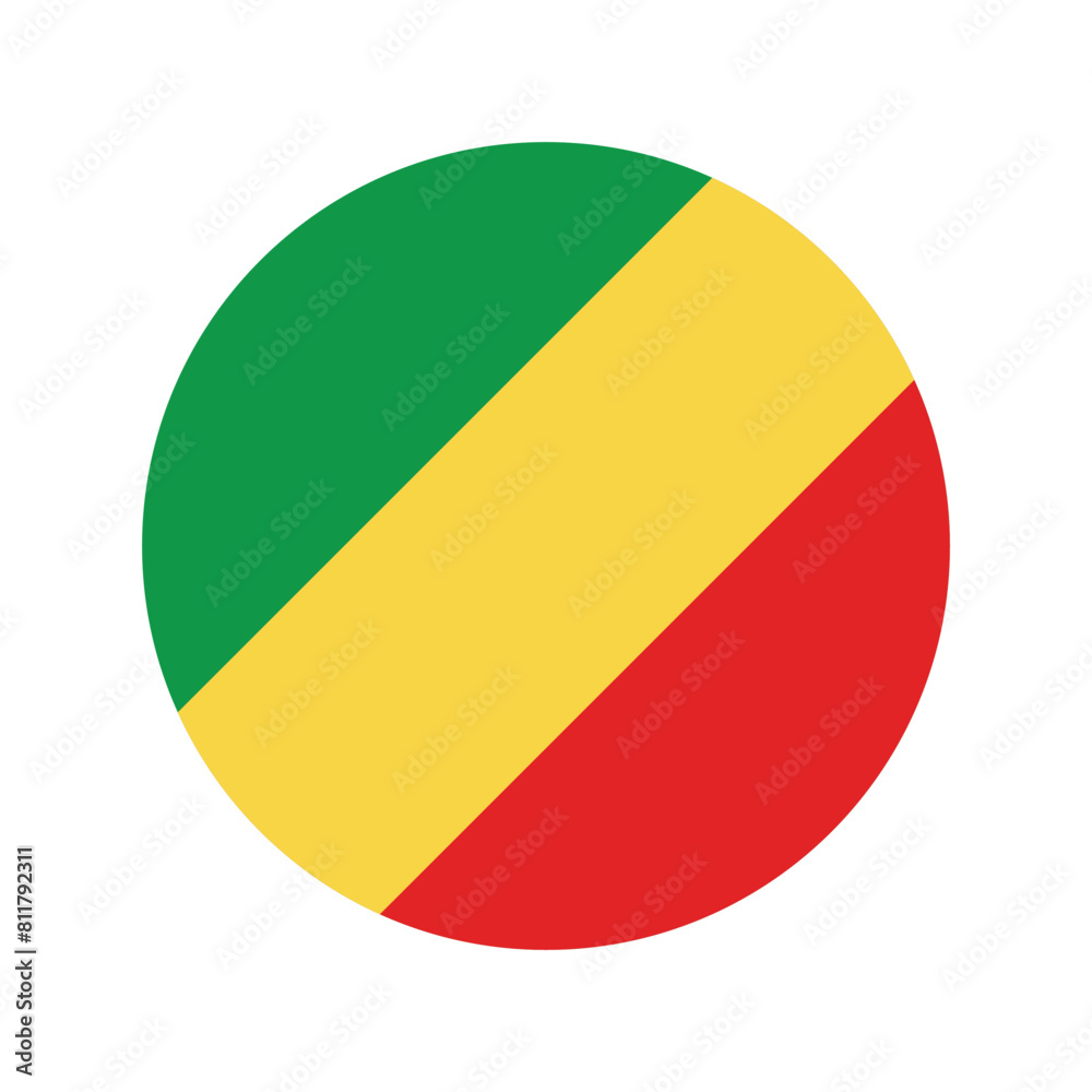 National Flag of Republic of the Congo. Republic of the Congo Flag. Republic of the Congo Round flag.
National Flag of Republic of the Congo. Republic of the Congo Flag. Republic of the Congo Round flag.