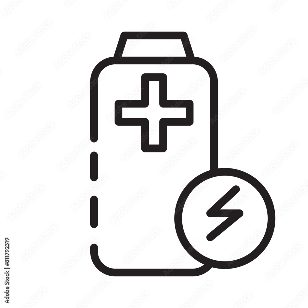 Battery Charge Energy Line Icon Battery Charge Energy Line Icon