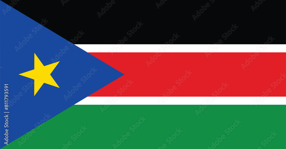 National Flag of South Sudan. South Sudan Flag.
National Flag of South Sudan. South Sudan Flag.