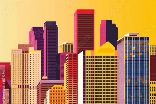 cityscape - business background - city, corporate, backdrop, skyline. Beautiful simple AI generated image in 4K, unique.