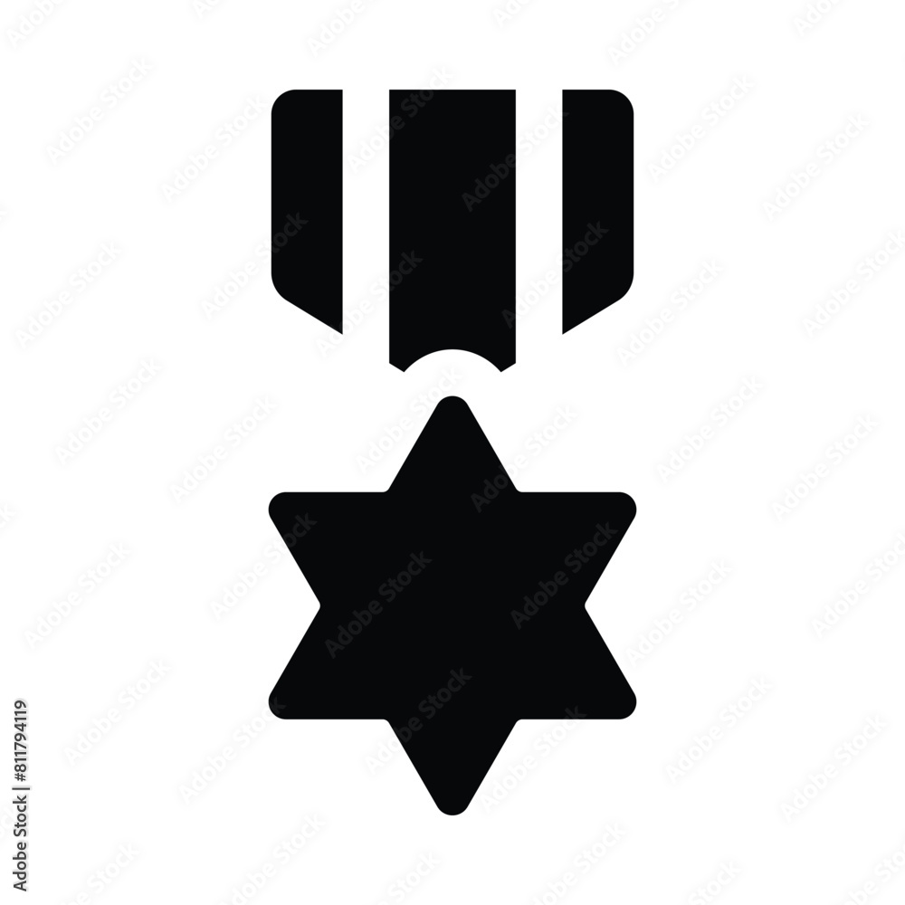 Simple Star Badge solid icon. The icon can be used for websites, print templates, presentation templates, illustrations, etc Simple Star Badge solid icon. The icon can be used for websites, print templates, presentation templates, illustrations, etc