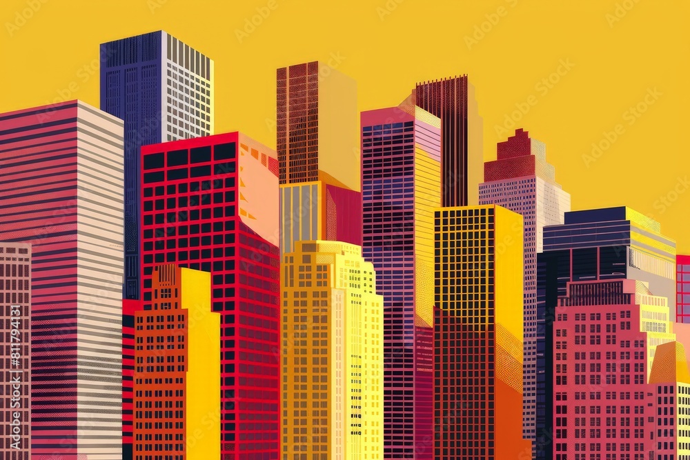 Fototapeta premium cityscape - business background - city, corporate, backdrop, skyline. Beautiful simple AI generated image in 4K, unique.