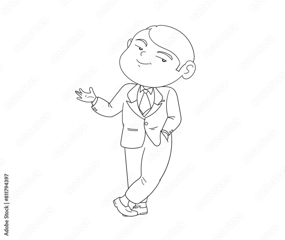 Man wearing a suit, caricature for illustration