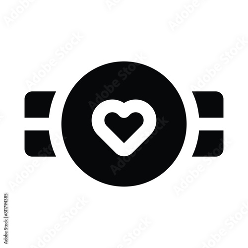 Simple Love Belt solid icon. The icon can be used for websites, print templates, presentation templates, illustrations, etc