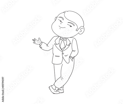 Man wearing a suit, caricature for illustration