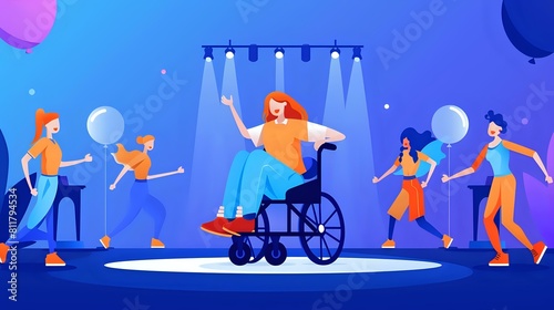 Wheelchair Dancing Transformation: Woman Radiates Joy and Determination © Maquette Pro