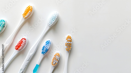 Tooth brushes on white background